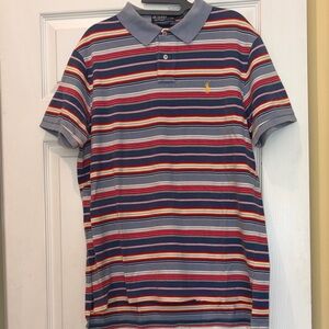 Polo by Ralph Lauren Multicolor Striped Polo Shirt - Blue, Red, Yellow